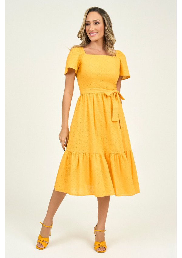 Vestido De Laise Com Manga Sino Via Tolentino