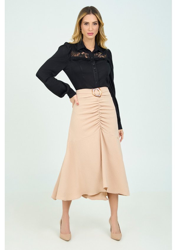 Crepe Saia Cos Alto Alfaiataria Saia Preta Cos Alto Saia Vitória