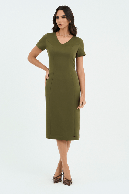 Vestido Verde Oliva Sapato Verde Militar Vestido Verde Com Sapato