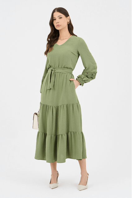 Vestido Midi Combinar Vestido Verde Oliva Vestido Camisero