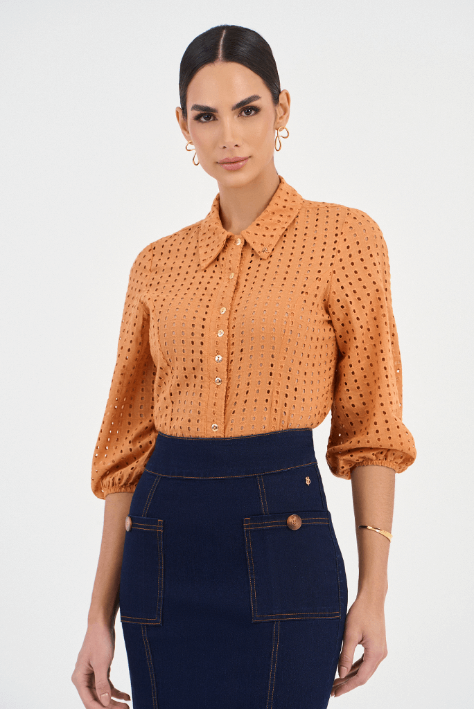 06 camisa ocre laise com mangas 3 4