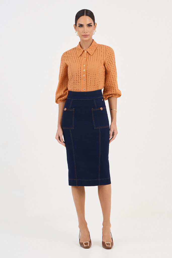 08 camisa ocre laise com mangas 3 4