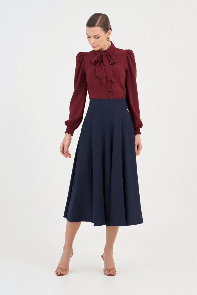 06 camisa bordo de crepe com laco removivel