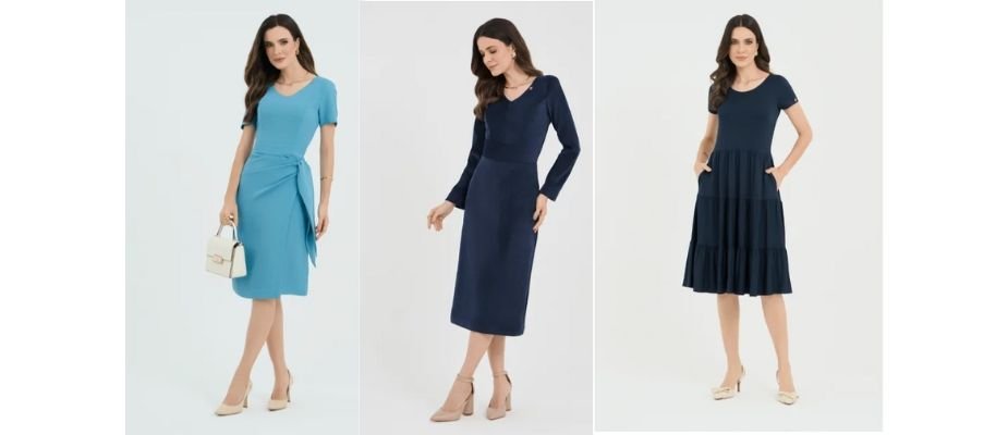 Que cor de sapato combina com vestido azul?