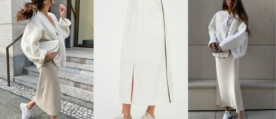 Descubra como usar saia midi com tênis e ficar elegante!